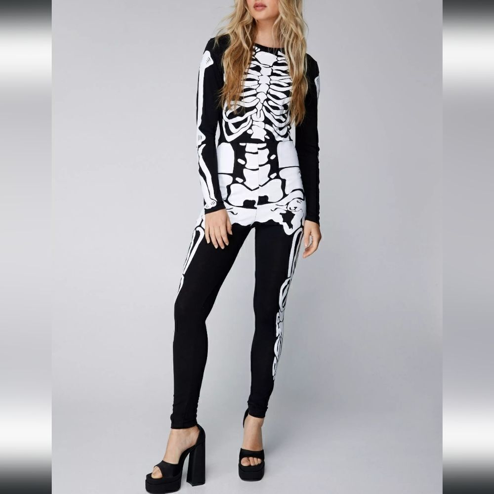 Nasty Gal Long Sleeve Skeleton Jumpsuit